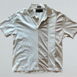 Abercrombie & Fitch Cream & White Polo Shirt